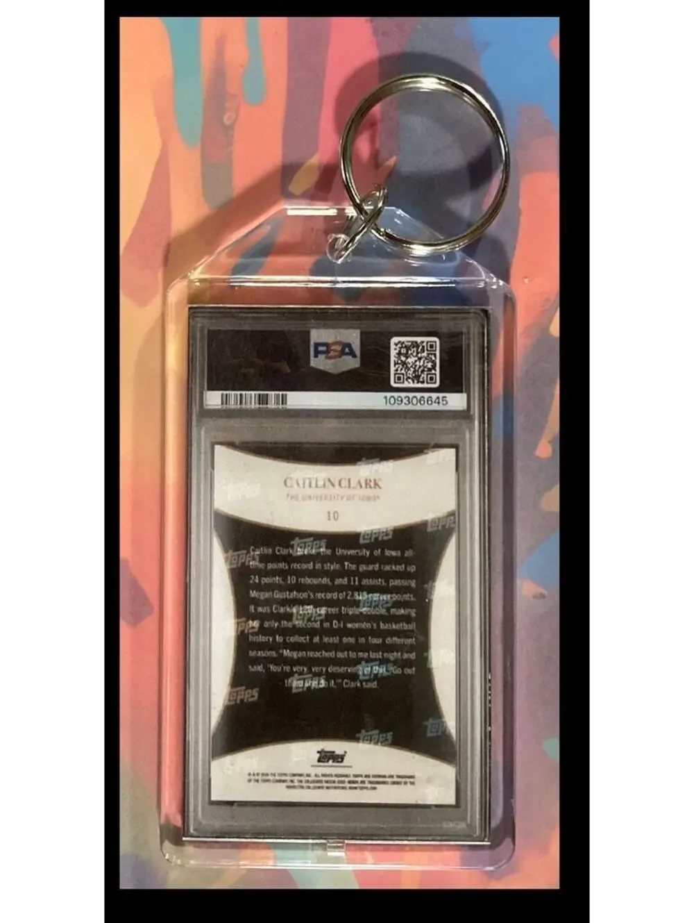 2971 Caitlin Clark 2024 Bowman U  Custom Keychain-Makes A Great Gift